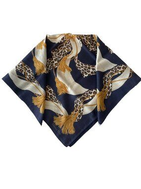 Vintage Christian Dior Leopard Tassel Cotton Scarf